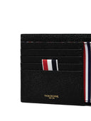 Thom Browne Billfold W/ Goose Half Drop Embroidery In Pebble Grain Leather