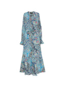 Langes Etro-Kleid mit Rüschen und Paisley-Muster