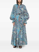 Langes Etro-Kleid mit Rüschen und Paisley-Muster