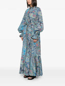 Langes Etro-Kleid mit Rüschen und Paisley-Muster