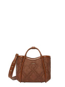 Extra kleine Marine-Tasche von Max Mara aus bernsteinfarbenem Korbgeflecht mit Rautenmuster