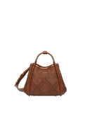 Extra kleine Marine-Tasche von Max Mara aus bernsteinfarbenem Korbgeflecht mit Rautenmuster