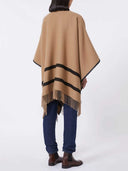 Max Mara Poncho In Lana Jacquard Cammello