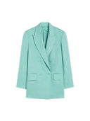 Max Mara Olimpia Jacke aus Chevron-Leinen-Aqua