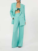 Max Mara Olimpia Jacke aus Chevron-Leinen-Aqua