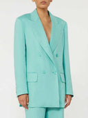 Max Mara Olimpia Jacke aus Chevron-Leinen-Aqua