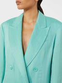 Max Mara Olimpia Jacke aus Chevron-Leinen-Aqua