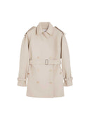 Max Mara Kurzer Duster-Mantel aus Baumwolle Sand