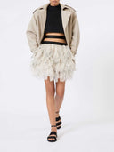 Max Mara Kurzer Duster-Mantel aus Baumwolle Sand
