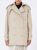 Max Mara Kurzer Duster-Mantel aus Baumwolle Sand