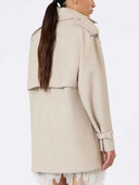 Max Mara Kurzer Duster-Mantel aus Baumwolle Sand