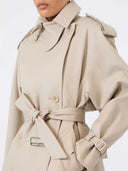 Max Mara Kurzer Duster-Mantel aus Baumwolle Sand
