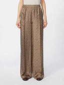 Max Mara Printed Silk Pants Mud