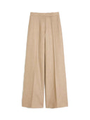 Max Mara Regular Fit Leinen-Natté-Hose Kamel