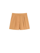 Max Mara Stretch-Baumwollsatin-Shorts Erde