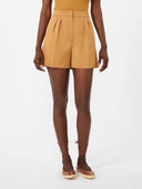 Max Mara Stretch-Baumwollsatin-Shorts Erde