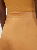 Max Mara Stretch-Baumwollsatin-Shorts Erde