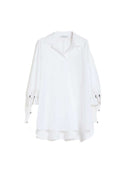 Max Mara Baumwollpopeline-Bluse in Weißoptik