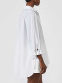 Max Mara Baumwollpopeline-Bluse in Weißoptik