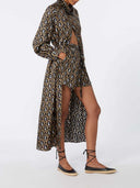 Max Mara Printed Silk Twill Shirt Dress Black