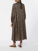 Max Mara Printed Silk Twill Shirt Dress Black