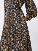 Max Mara Printed Silk Twill Shirt Dress Black