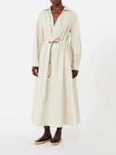 Max Mara Baumwollpopeline-Kleid Beige