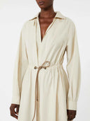 Max Mara Baumwollpopeline-Kleid Beige