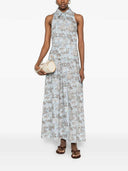 Staud Romy Long Dress With Polo Collar