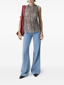 Gestreiftes Missoni-Top mit Pailletten verziert