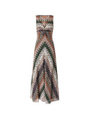 Langes Missoni-Kleid mit V-Ausschnitt und Muster