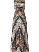Langes Missoni-Kleid mit V-Ausschnitt und Muster