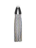 Missoni Long Lamé Dress With Sequins And Cutouts