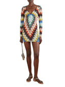 Missoni Metallic-Häkel-Minikleid