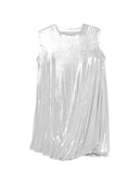 Norma Kamali Metallic-Drapiertes Minikleid