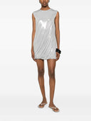 Norma Kamali Metallic-Drapiertes Minikleid