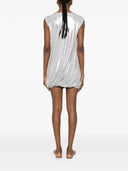 Norma Kamali Metallic-Drapiertes Minikleid