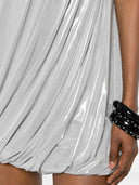 Norma Kamali Metallic-Drapiertes Minikleid
