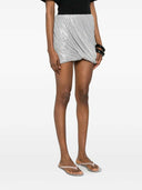 Norma Kamali Metallic-Drapierter Minirock