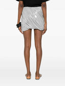 Norma Kamali Metallic-Drapierter Minirock