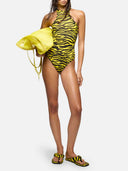 The Attico Black And Yellow One Piece Swimsuit