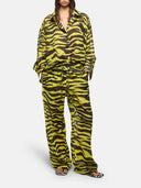 The Attico Black And Yellow Long Trousers