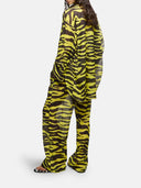 The Attico Black And Yellow Long Trousers
