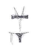 The Attico Zebra Print Tie Up Bikini