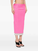 The Attico Midi Skirt With Striped Hem