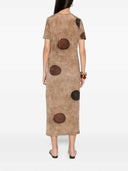 Uma Wang Short Sleeved Midi Dress With Polka Dot Print