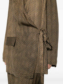 Uma Wang Khloe Belted Jacket With Geometric Pattern