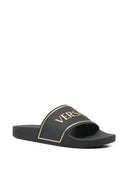 Versace Slide-Sandalen mit geprägtem Logo