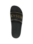 Versace Slide-Sandalen mit geprägtem Logo