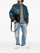 Versace Leather Zip Up Jacket